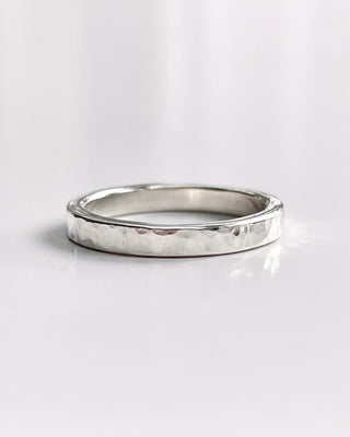 3mm hammered wedding ring band